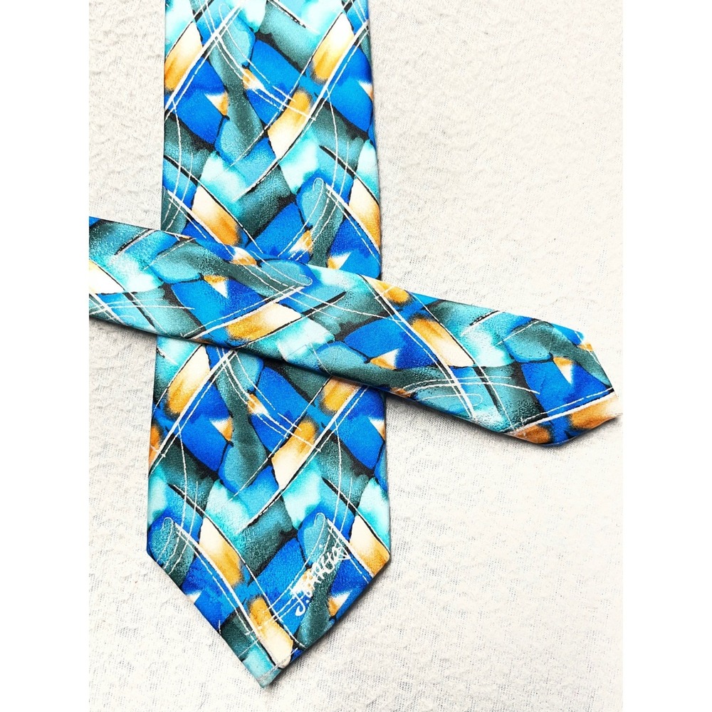 J.‎ Garcia Northern Lights Collector's Edition Blue Abstract Silk Tie Mens Art